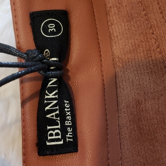 Blank NYC Baxter Ribcage Straight Leg Faux Leather Brown Ankle Pants size 30 - Picture 7 of 9